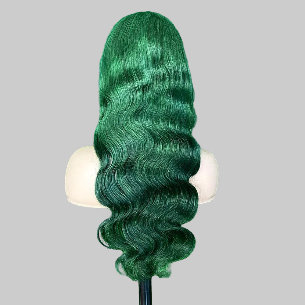 Dark Blue Wear-and-Go Glueless Frontal Wig | High-Impact 613 Colored Lace Front Wig | 13x6 HD Transparent Swiss Lace Body Wave Brazilian Human Hair Wig for Women Luxegan