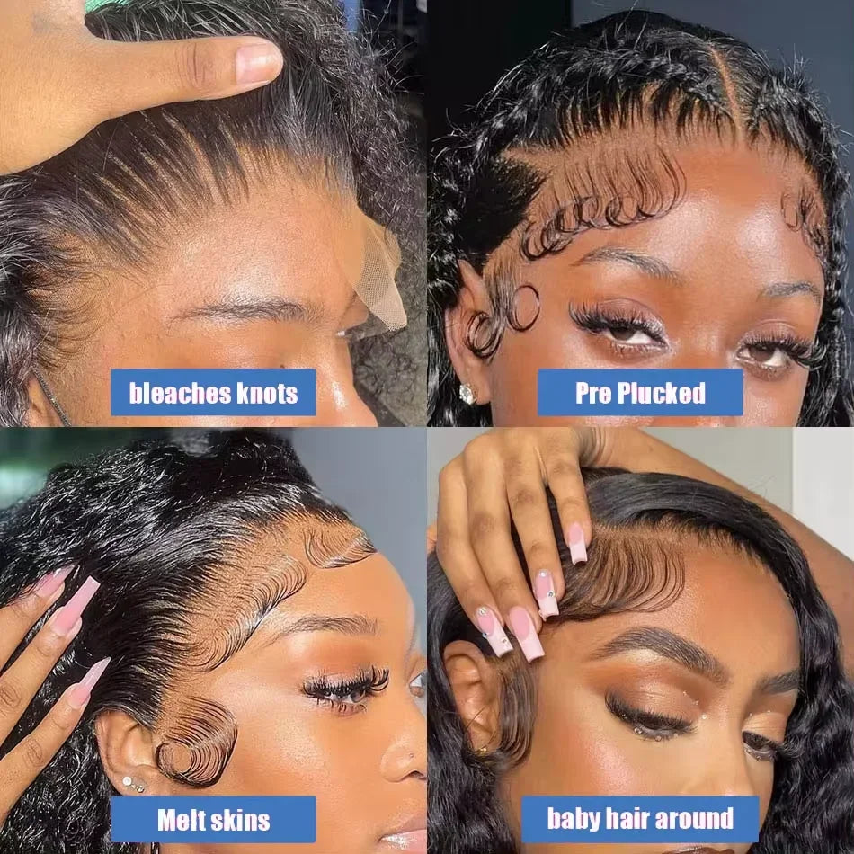 100% Human Hair Loose Deep Wave Short Bob Wig | 14 Inch 200 Density Vietnamese Remy 13x4 Transparent Lace Front Wig Luxegan