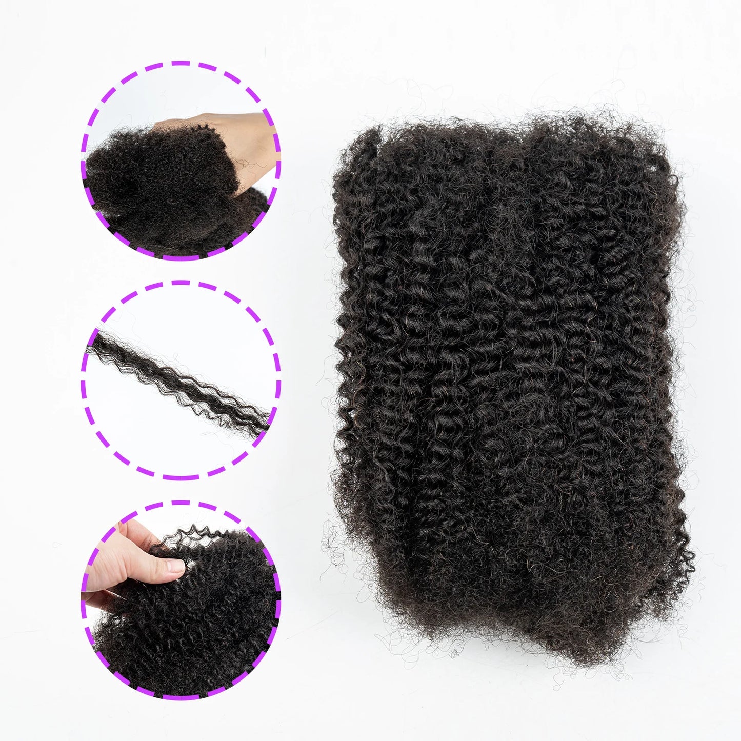4C Afro Kinky Human Hair Bulk | Locs, Twists & Braids Extensions | 10-18in