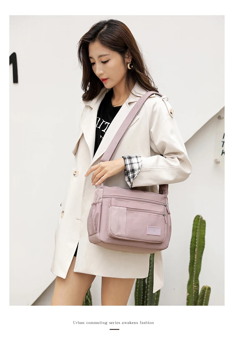 Waterproof Nylon Messenger Bag | Fashion Satchel Shoulder & Crossbody Luxegan