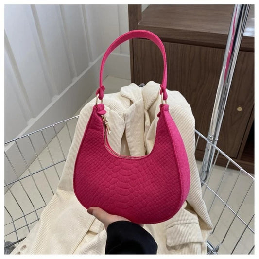 PU Leather Solid Hobo Bag | Soft Fashion Armpit Shoulder Bag Luxegan