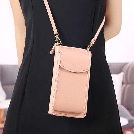 Fashion Women’s Small Crossbody Messenger Bag | Mini PU Leather Shoulder Purse | Elegant Ladies' Phone Handbag with Letter Detail | Versatile Solid Color Flap Clutch Luxegan