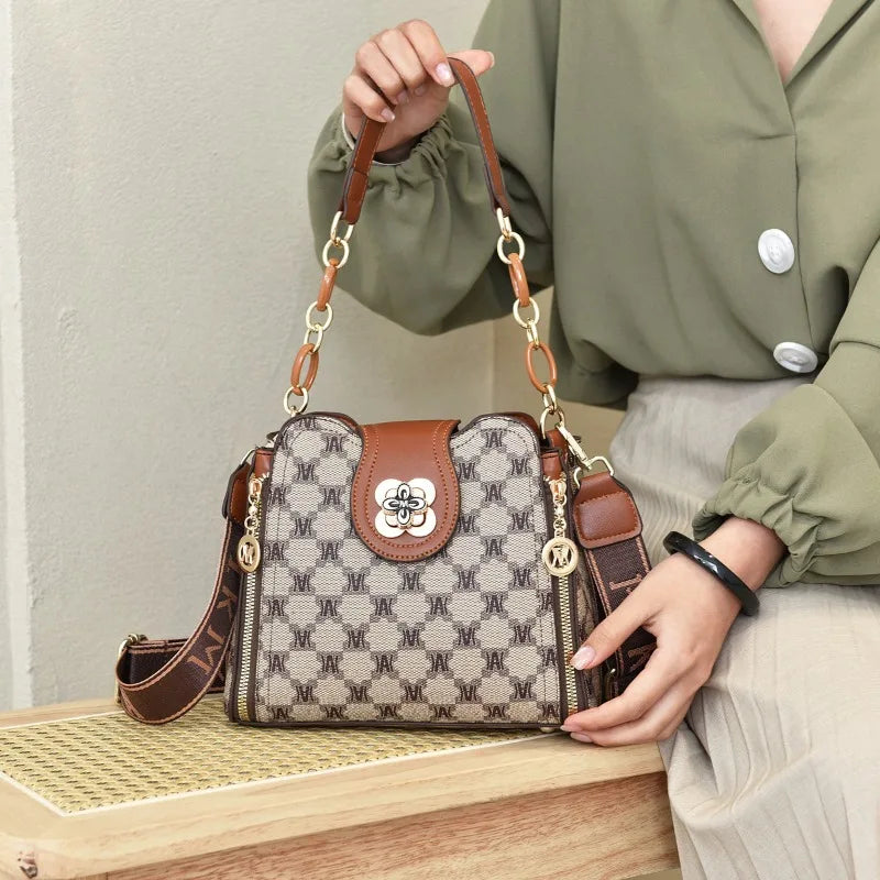 Luxury Flap Small Square Crossbody | Soft PU Leather Phone Bag Luxegan