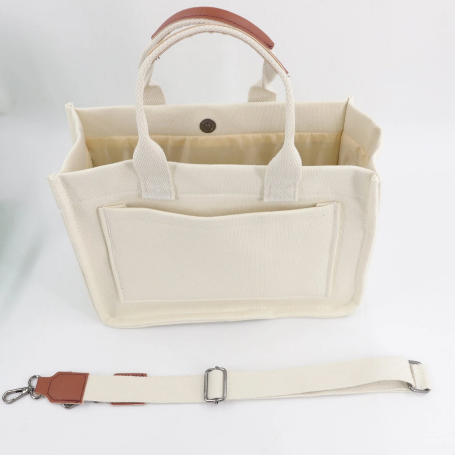Large Canvas Tote Bag for Women with Pockets | Laptop Crossbody Purses & Everything Everyday Bag (Handbags for Work, Beach, Gym) Luxegan