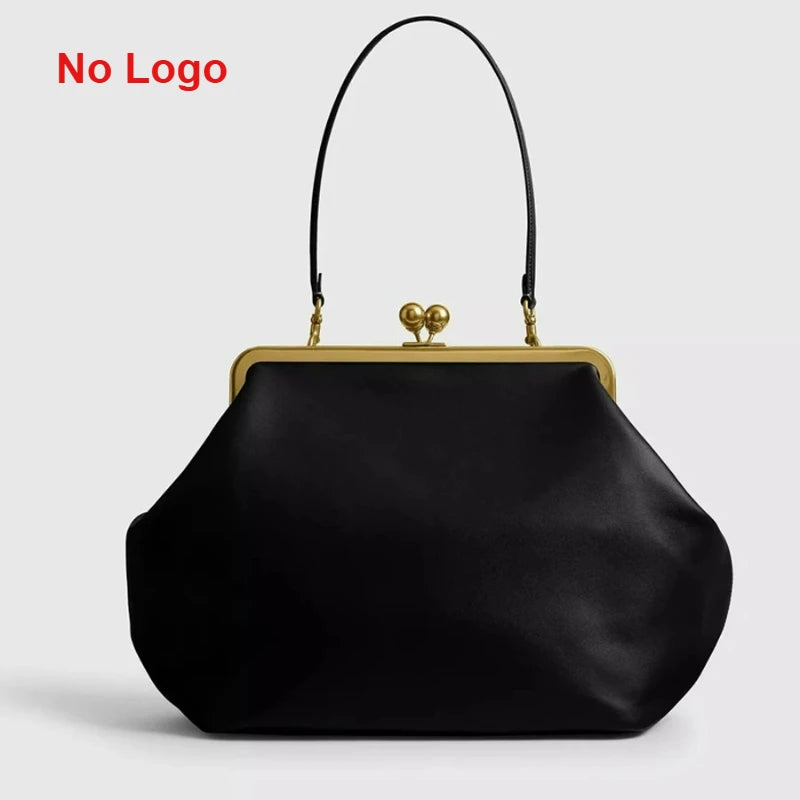 Branded Irregular Shell Shoulder Bag | Sophisticated "Large Capacity" Silhouette | Elegant Exquisite Clip Clutch | "Dignified" High-Performance PU Essential for Radiant Versatile Styling Luxegan