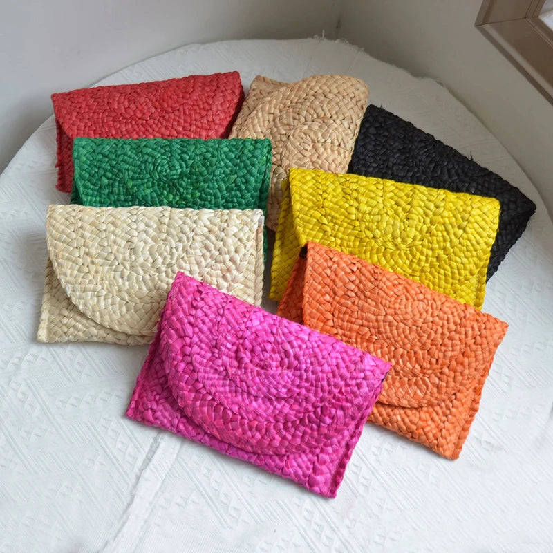 Woven Beach Clutch | Summer Straw Hand Bag & Purse Luxegan