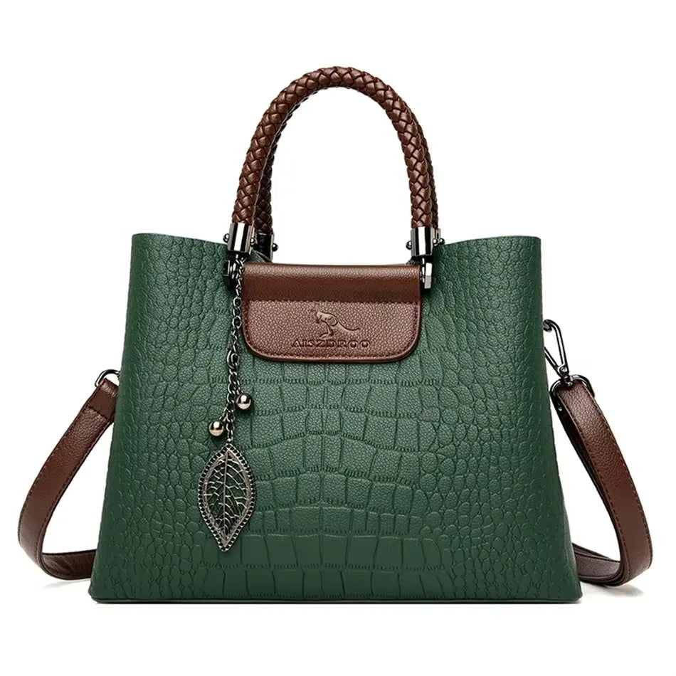 Genuine Soft PU Leather Handbags for Women | Vintage Shoulder Tote Bag & Large Capacity Purse