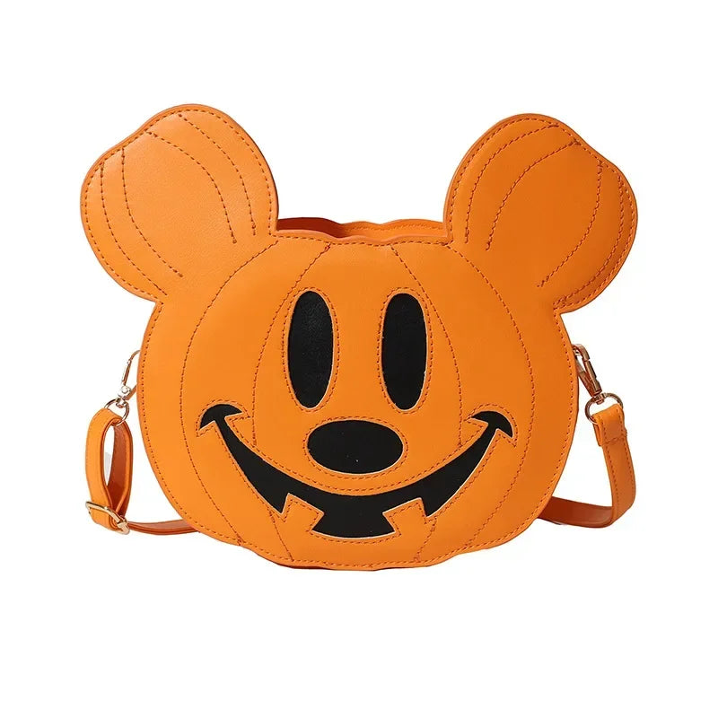 New Disney Mickey Halloween Pumpkin Creative Shoulder Bag | Funny Women's PU Crossbody Cartoon Bag (Personalized Niche Design) Luxegan