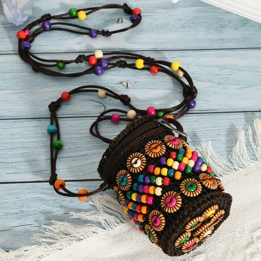 Soft TPU Ethnic Style Tote Bag | Large Capacity Handmade Weave Coconut Shell Bag Luxegan