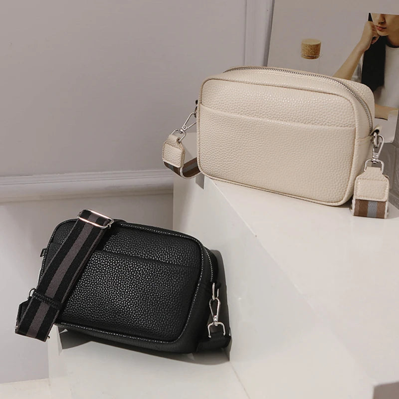 Wide Strap Women's Crossbody Bag | Solid Ladies Handbags & Luxury Square Shoulder Sling Luxegan