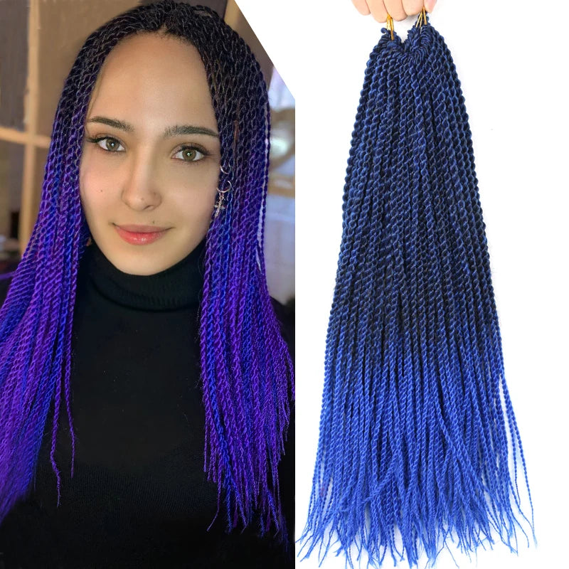 Full Star Senegalese Twist Crochet Braids | 30 Strands/Pack | Ombre Colors Luxegan