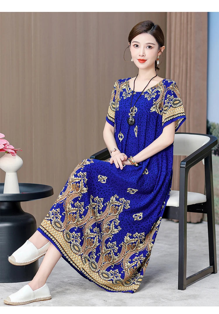 New 2025 Women Dress Female Casual short Sleeve cotton Dresses loose solid Vintage Sweet Clothing Vestidos  vestido verano