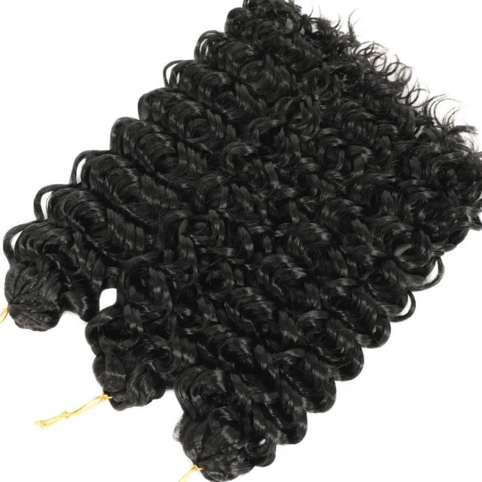 14–22 Inch Synthetic Deep Wave Crochet Hair | Afro Curl Braiding Extensions Luxegan
