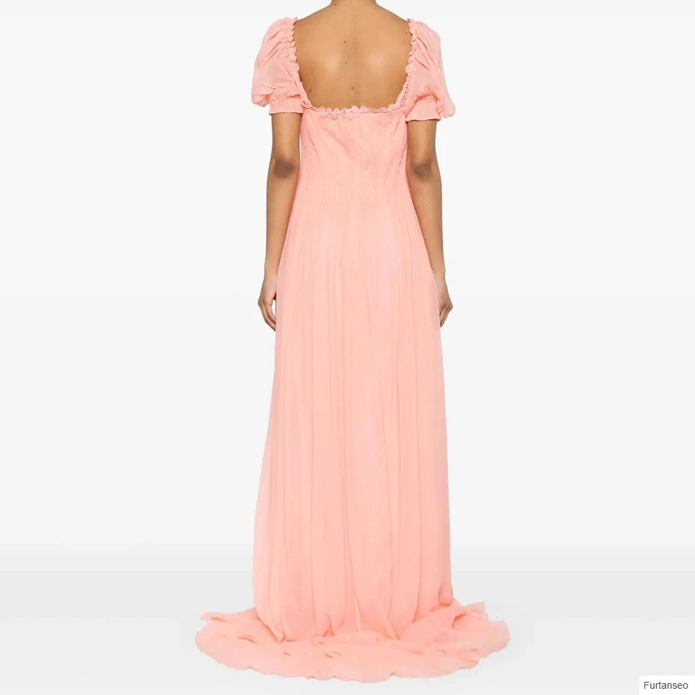 Ruched Draped Mermaid Evening Gown | Sweetheart Neck Short Sleeve Floor-Length Prom Dress Luxegan