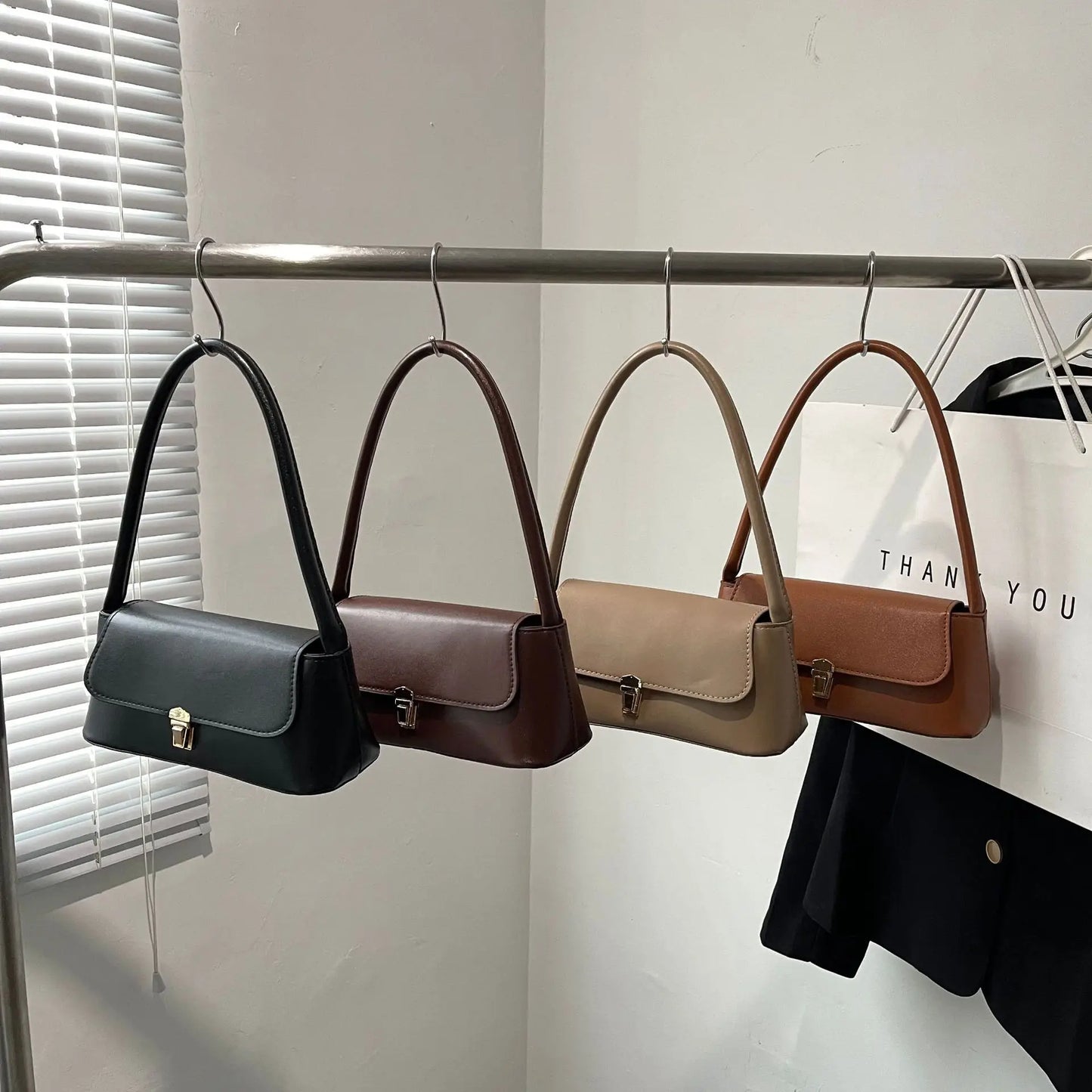 Women's Shoulder Bag Handbag | Retro Underarm Bag & Fashion Simple Solid Color New Hand Shoulder Bag Luxegan
