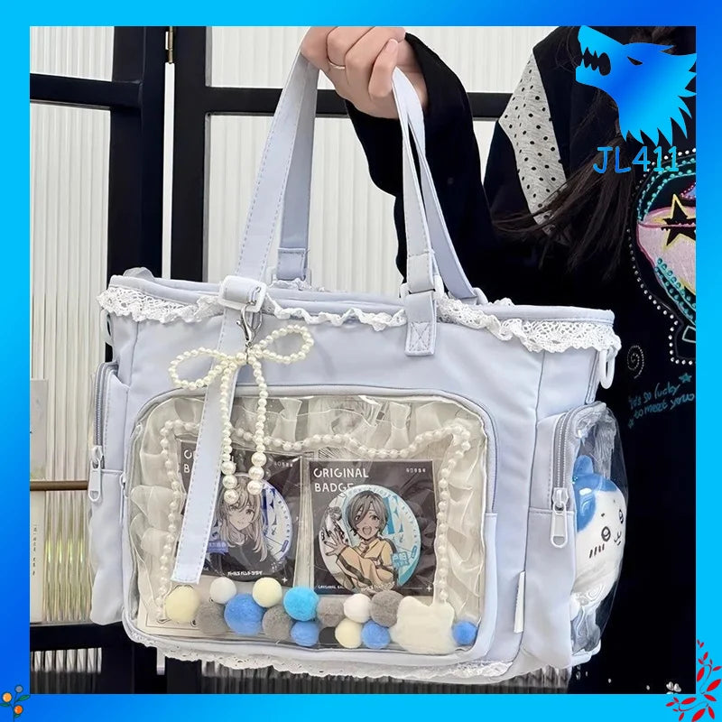 Japanese "Large Appetite" Ballet Girl Ita Bag | Two-Dimension Anime Transparent Display Messenger - view 2