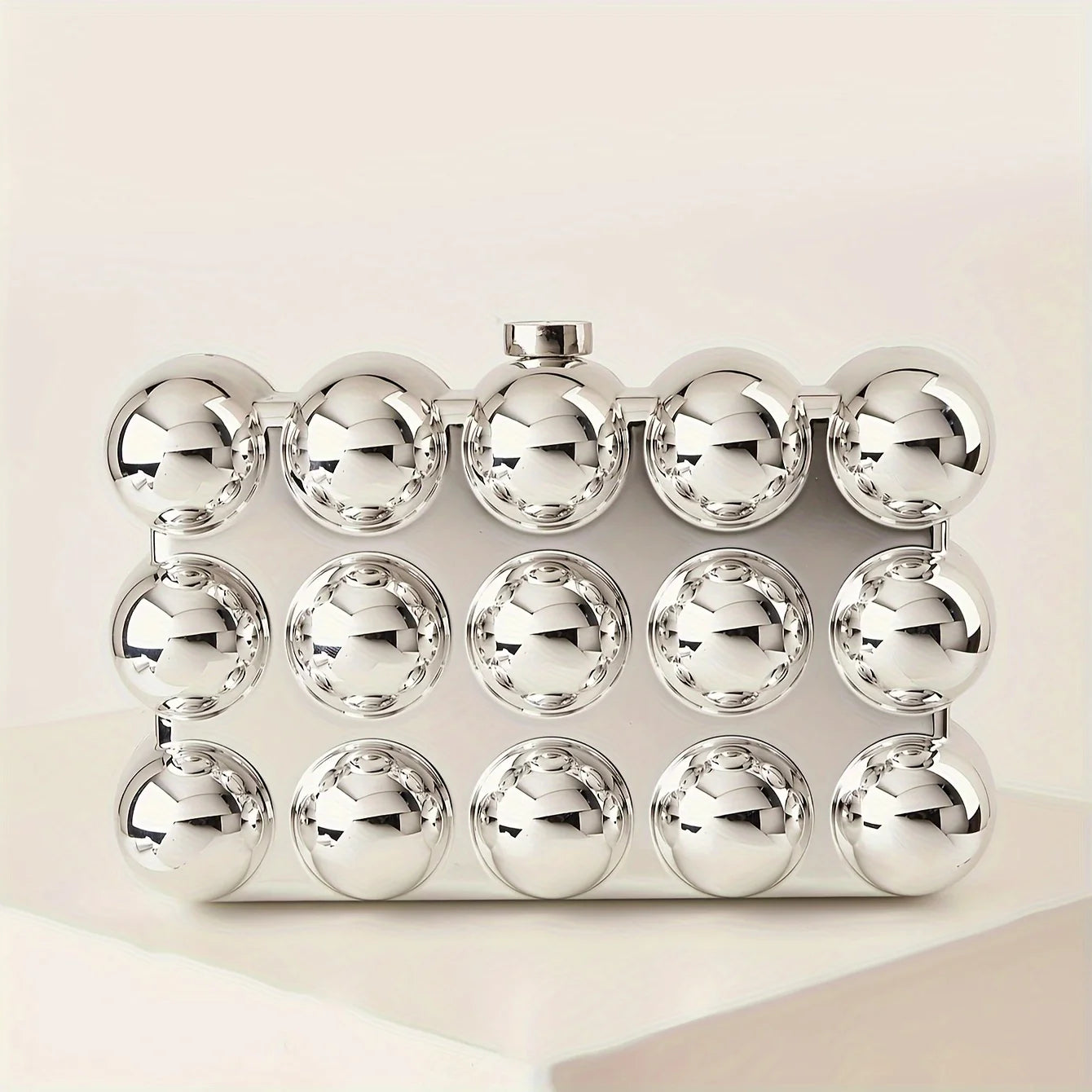 Luxury Designer Golden Crossbody Bag | Sophisticated New Evening Clutch Handbag | Elegant Fashion Acrylic Square Bag | Luxury "Dignified" Structured Small Flap Purse with Beading & Chains Luxegan