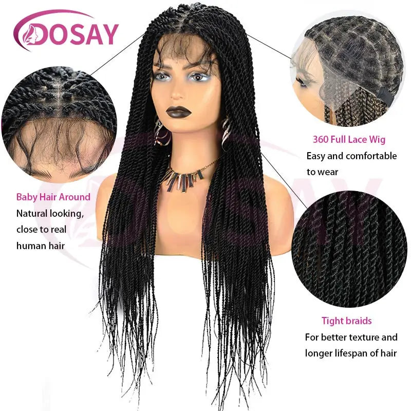 26-36 Inch Senegalese Twist Knotless Wig | Full Lace | Faux Locs