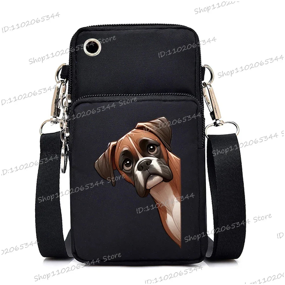 Funny Anime Dog Print Mobile Phone Bag | Unisex Crossbody & Handbag Luxegan