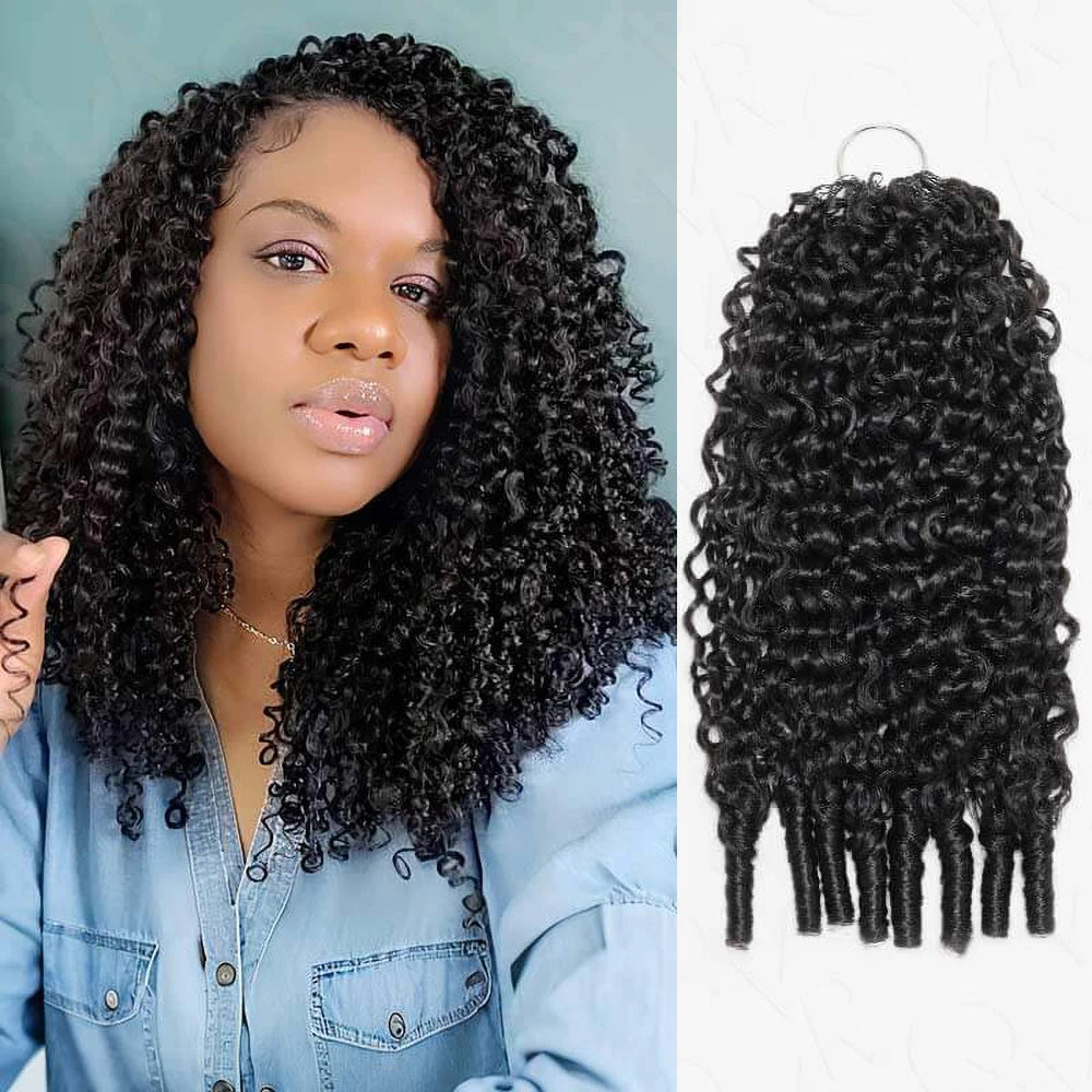 Curly Crochet Hair Extensions | Pre-Looped Braiding Hair Luxegan