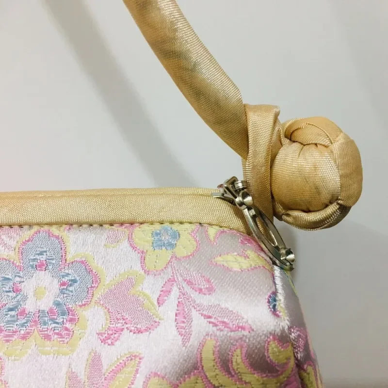 Vintage Cotton Shell Bag | Fringe & Crane Embroidery Chain Crossbody Luxegan