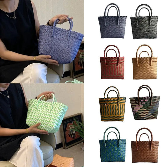 Handmade Woven Beach Basket | Large Capacity Shoulder Bag Luxegan
