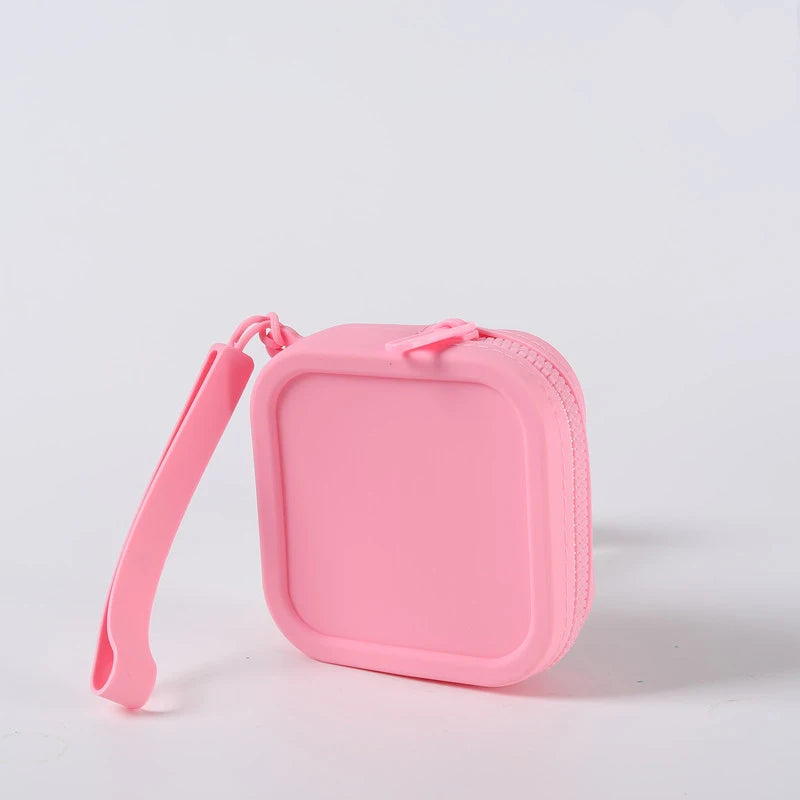 Waterproof Silicone Square Mini Wallet | Sophisticated Portable Coin & Earphone Purse | Elegant Small-Item Travel Organizer | "Dignified" Soft Silica Gel Pouch for Versatile Daily Utility Luxegan