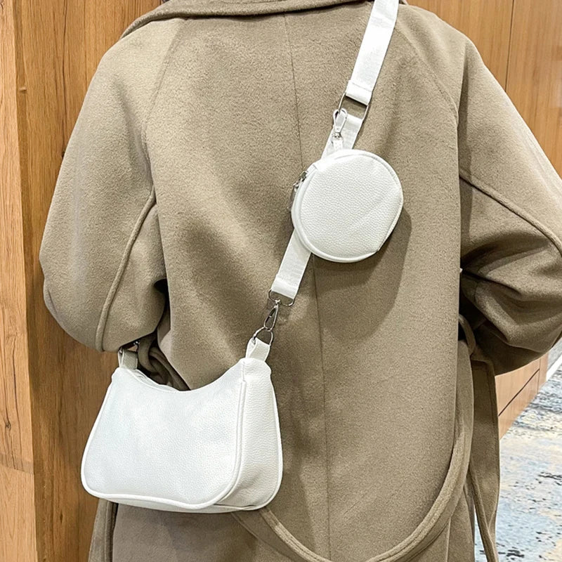 Retro Solid Color PU Leather Shoulder Underarm Bag | Women's Fashion Handbags Casual Hobos Purses and Handbag Ladies Hand Bags Luxegan