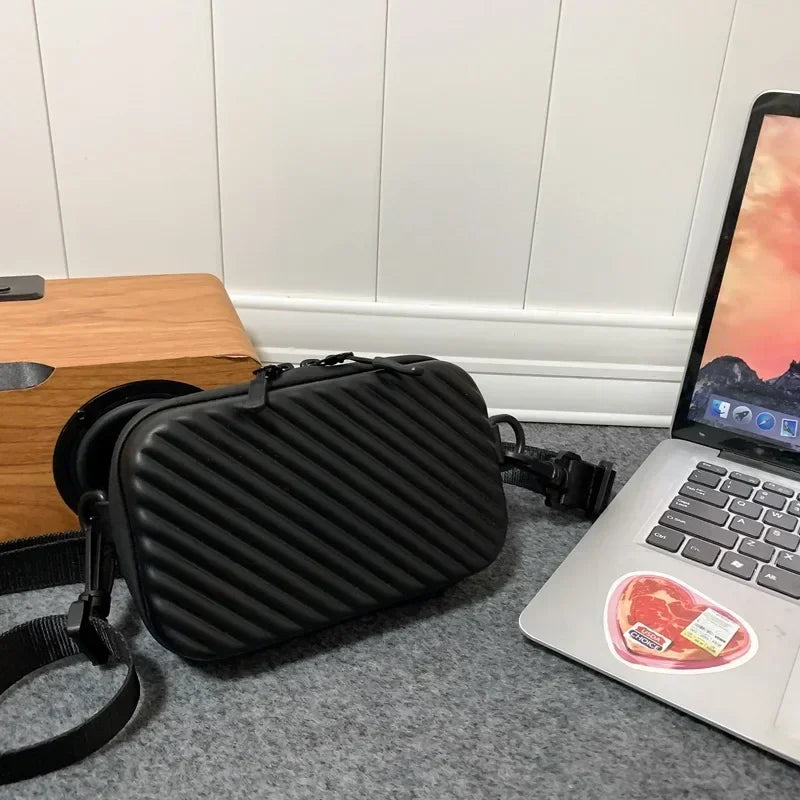 PU Leather Solid Box Bag | Soft Lightweight Casual Unisex Messenger Bag Luxegan