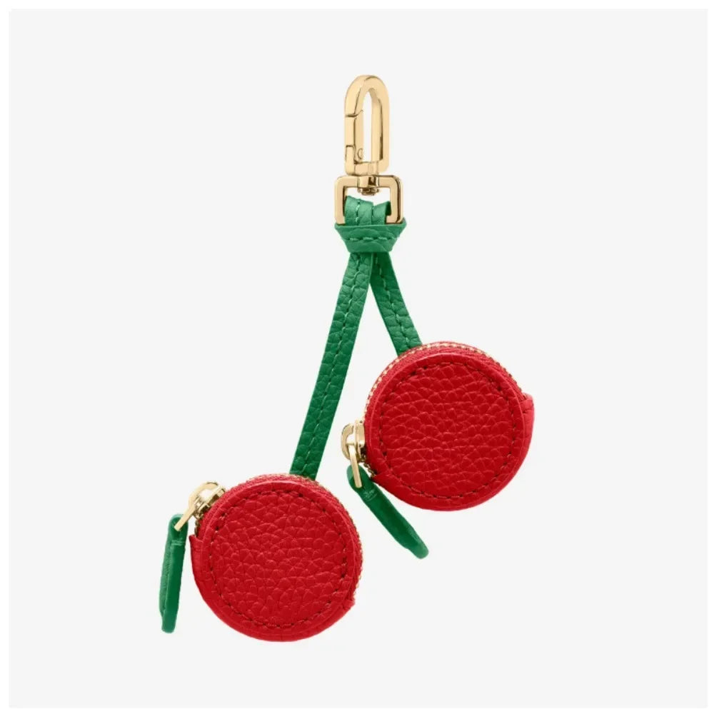 Polyester Cherry/Strawberry Coin Purse | Cute Fruit Shape Keychain Earphone Bag Luxegan