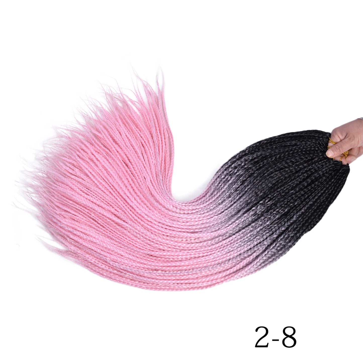 Ombre Box Braids Crochet Hair Extensions – Synthetic Straight Braiding Hair 14"/18"/24" | 22 Strands/Pack