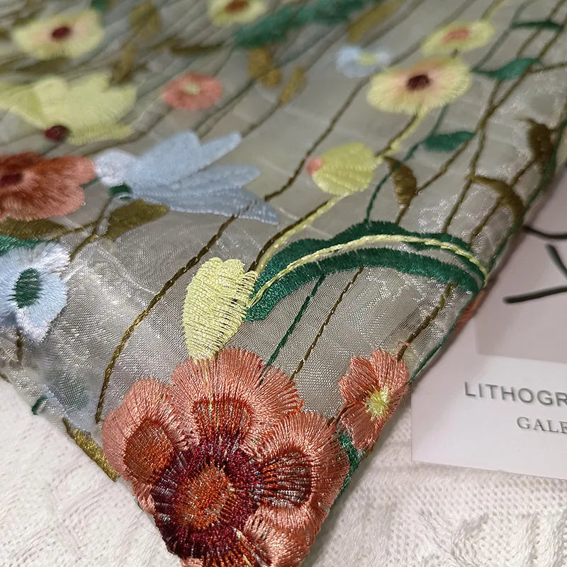 Floral Embroidery Mesh Tote | Romantic Clear Shopping Bag Luxegan