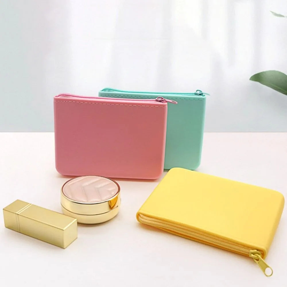 Mini Multifunction Rectangular Wallet | Waterproof Silicone & Nylon Zipper Coin Purse Luxegan