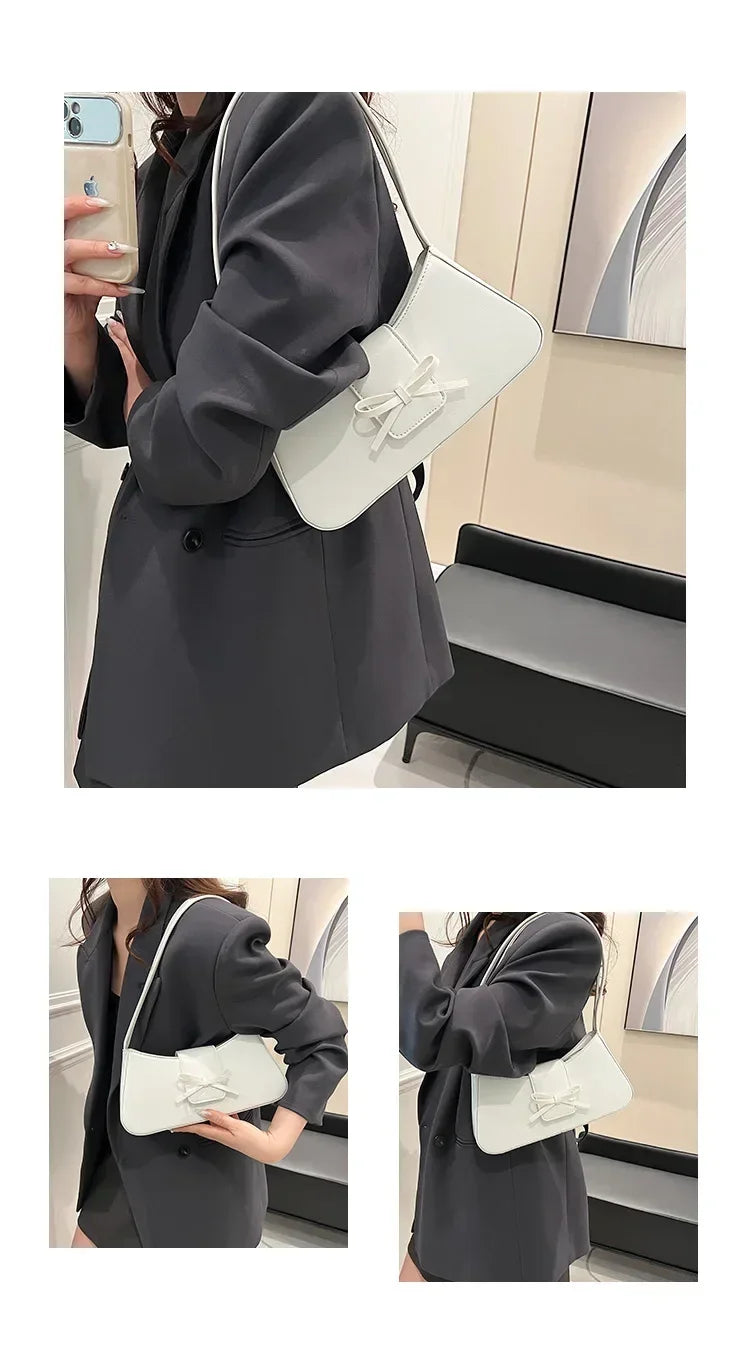 High-Grade Sense Retro Women's Underarm Bag | Spring New PU Leather Lady Commuter Shoulder Bag (Solid Small Handbags for Women) Luxegan