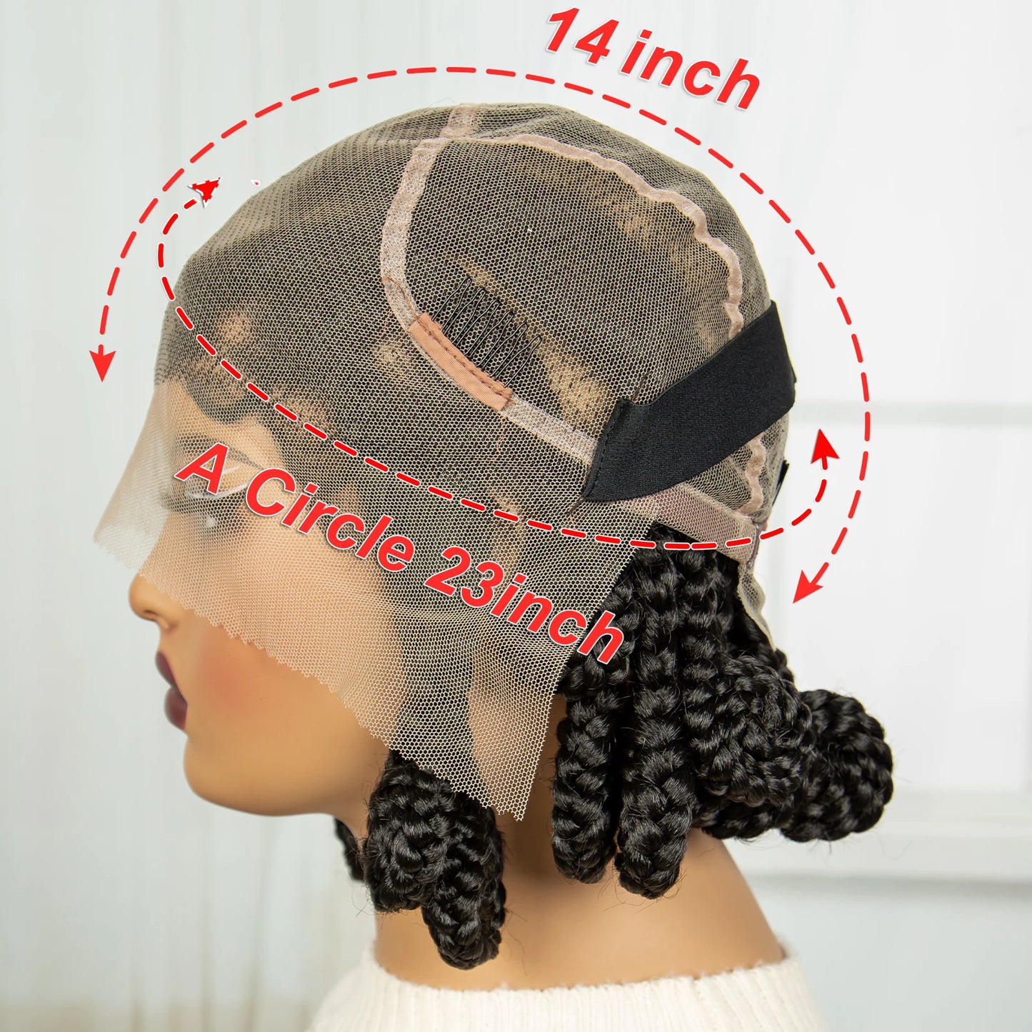 Handmade Bantu Knotless Braids Wig | Full Lace Frontal | Baby Hair Luxegan