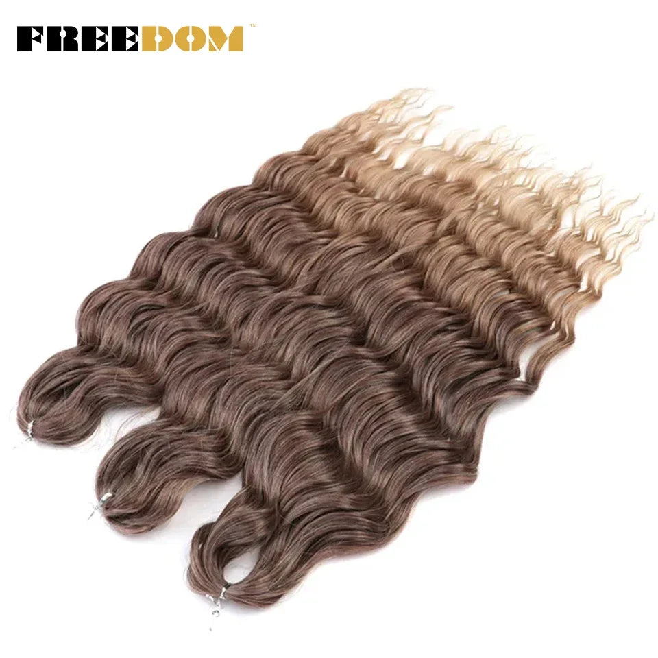 FREEDOM Synthetic Water Wave Crochet Braiding Hair 24 Inch – Ombre & Multi-Tone | 88 Colors | 300g - view 35