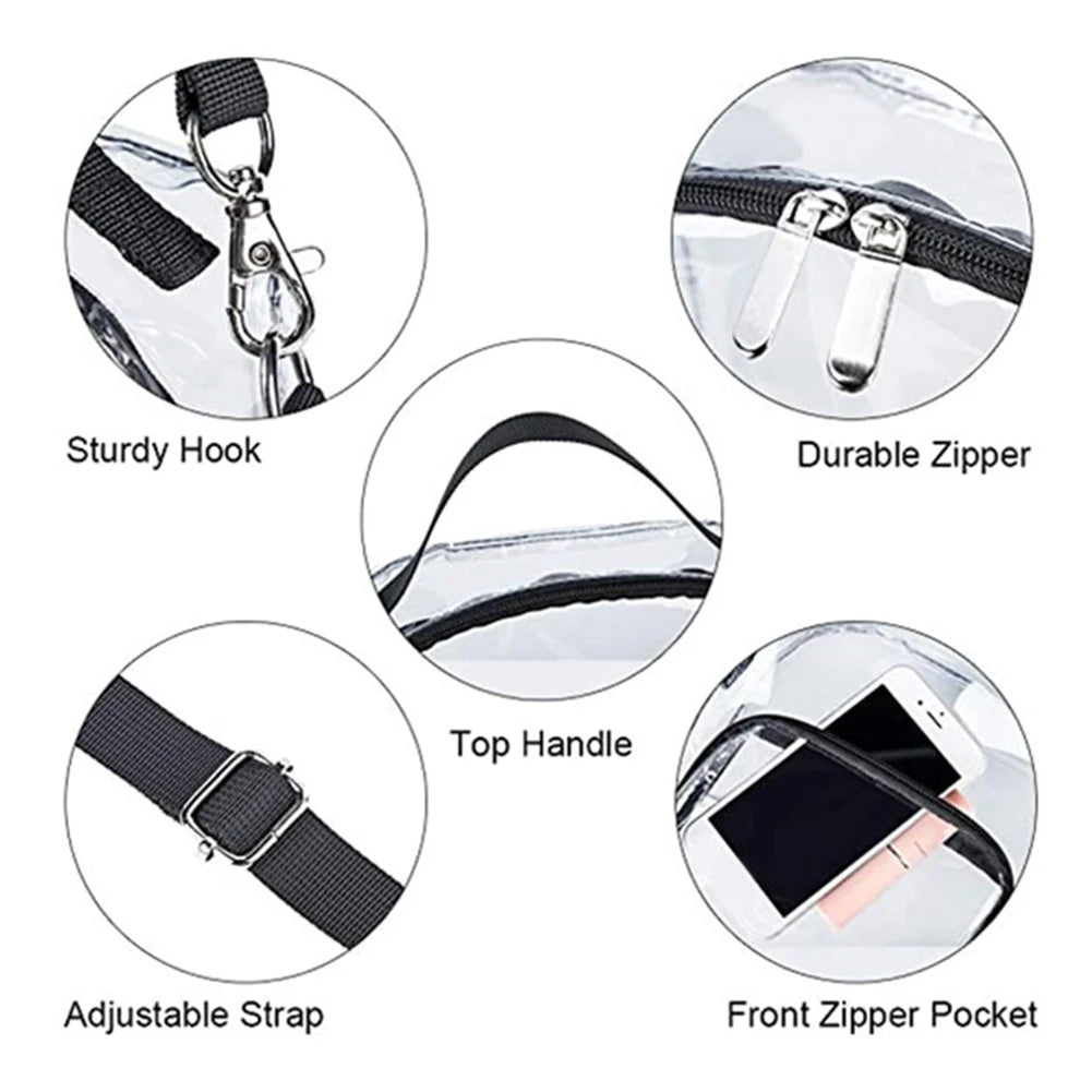 Women's Clear PVC Shoulder Bag | Stylish Handbag for Outdoor Shopping Luxegan