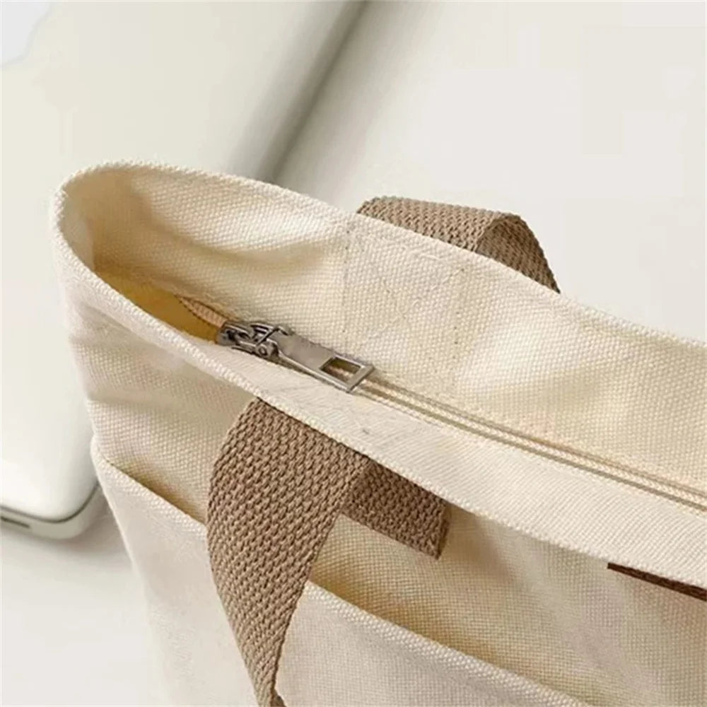 Structured Canvas Commuter Tote | Unisex Large Capacity Handbag Luxegan