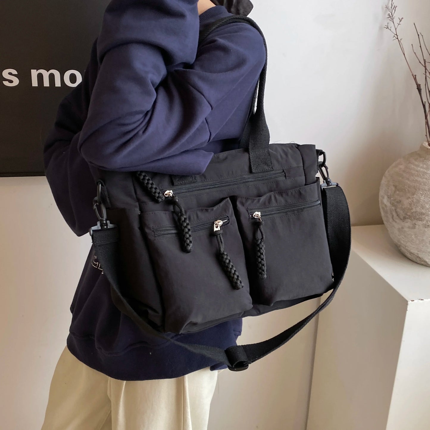 Street Casual Bag For Men | Large Capacity Messenger Bag High Quality Oxford School Unisex Leisure Shoulder Bag Travel Handbag Luxegan