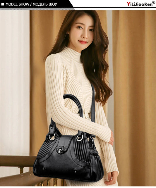 Fashion Women Luxury Handbags | Ladies Designer Large Capacity Tote | Soft Leather Crossbody Messenger Bag Luxegan