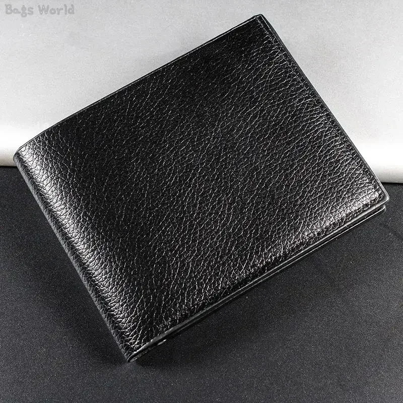 Men's Premium PU Leather Short Wallet | Fashion Solid Color Multi-Card Purse | Slim Standard Money Bag with Coin Pocket & Hasp Closure Model ZN43425 | Lightweight Polyester-Lined Cartera Hombre Luxegan