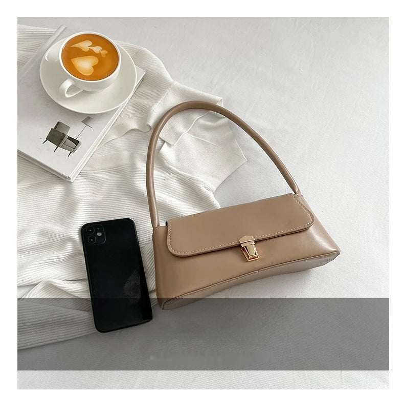 Women's Shoulder Bag Handbag | Retro Underarm Bag & Fashion Simple Solid Color New Hand Shoulder Bag Luxegan