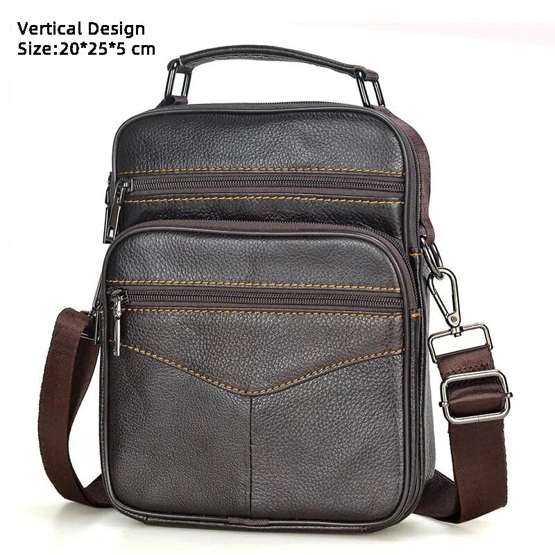 Hot Fashion Men's Genuine Leather Messenger Bag | Luxury Brand Soft Crossbody for Mini Pad & Shoulder Use Luxegan