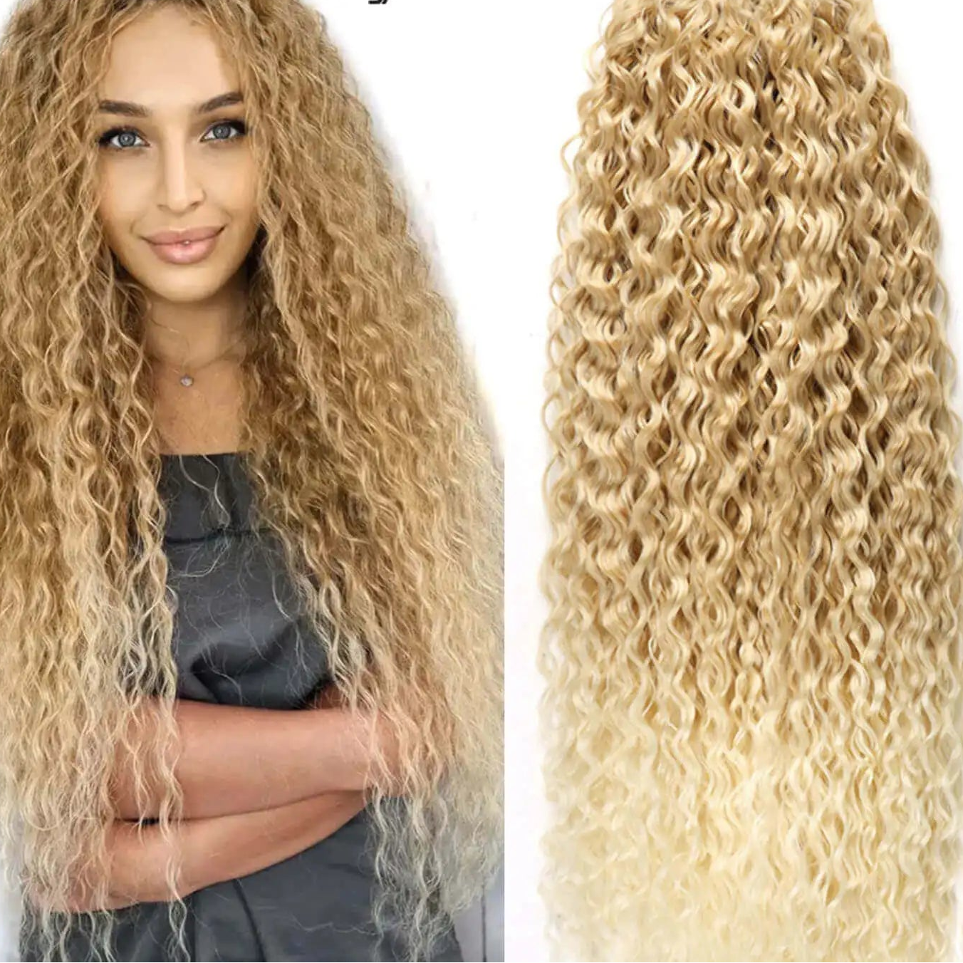 Synthetic Water Wave Hair Bundles | 28–32 Inch Curly Extensions Luxegan