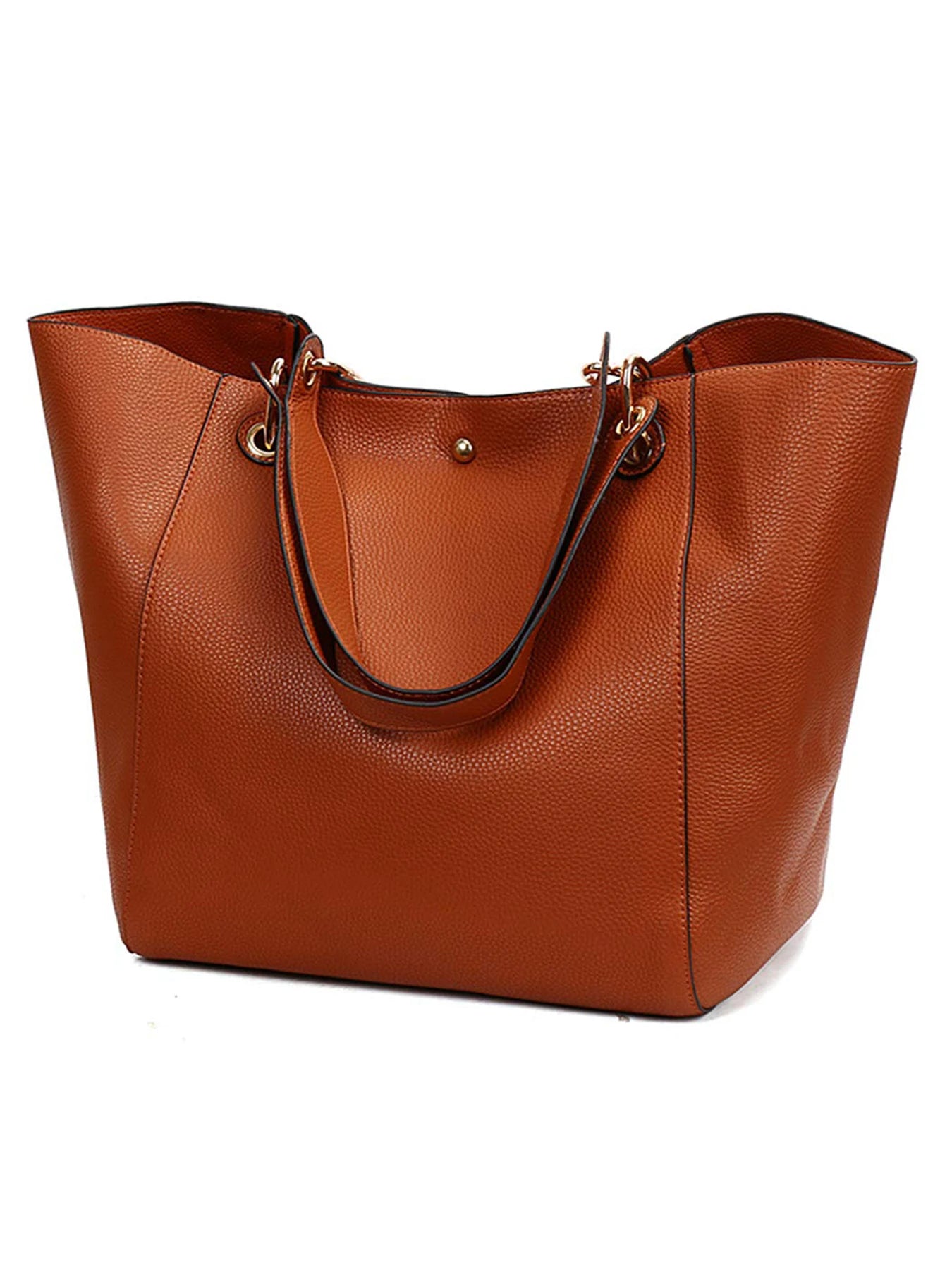 Women’s Large Waterproof PU Leather Tote | Sophisticated "Horizontal Square" Shoulder Bag | Elegant Top Handle Work Bag | "Dignified" High-Performance Large Handbag for Radiant Versatile Styling Luxegan
