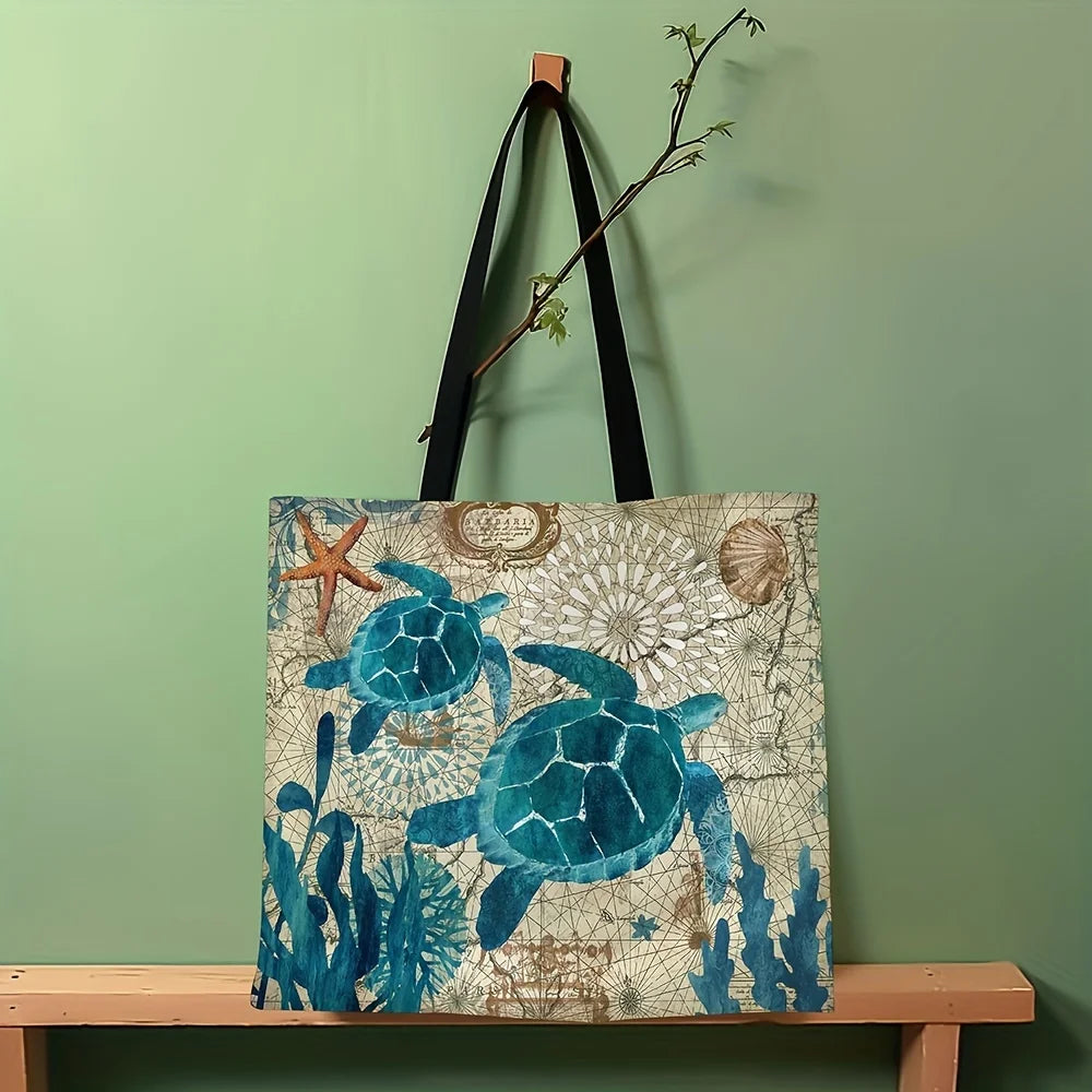 Rustic Sloth Print Tote Bag | Sophisticated Large Capacity Shoulder Shopping Bag | Elegant Reusable Travel & Beach Handbag | "Dignified" Square Polyester Purse for Eco-Conscious Daily Styling Luxegan