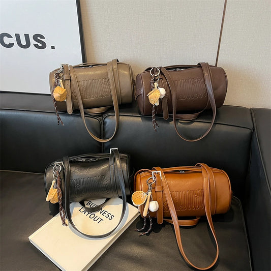 Multifunctional Cylinder Shaped Shoulder Bags | Winter Designer Handbags & Luxury Crossbody Bag Luxegan