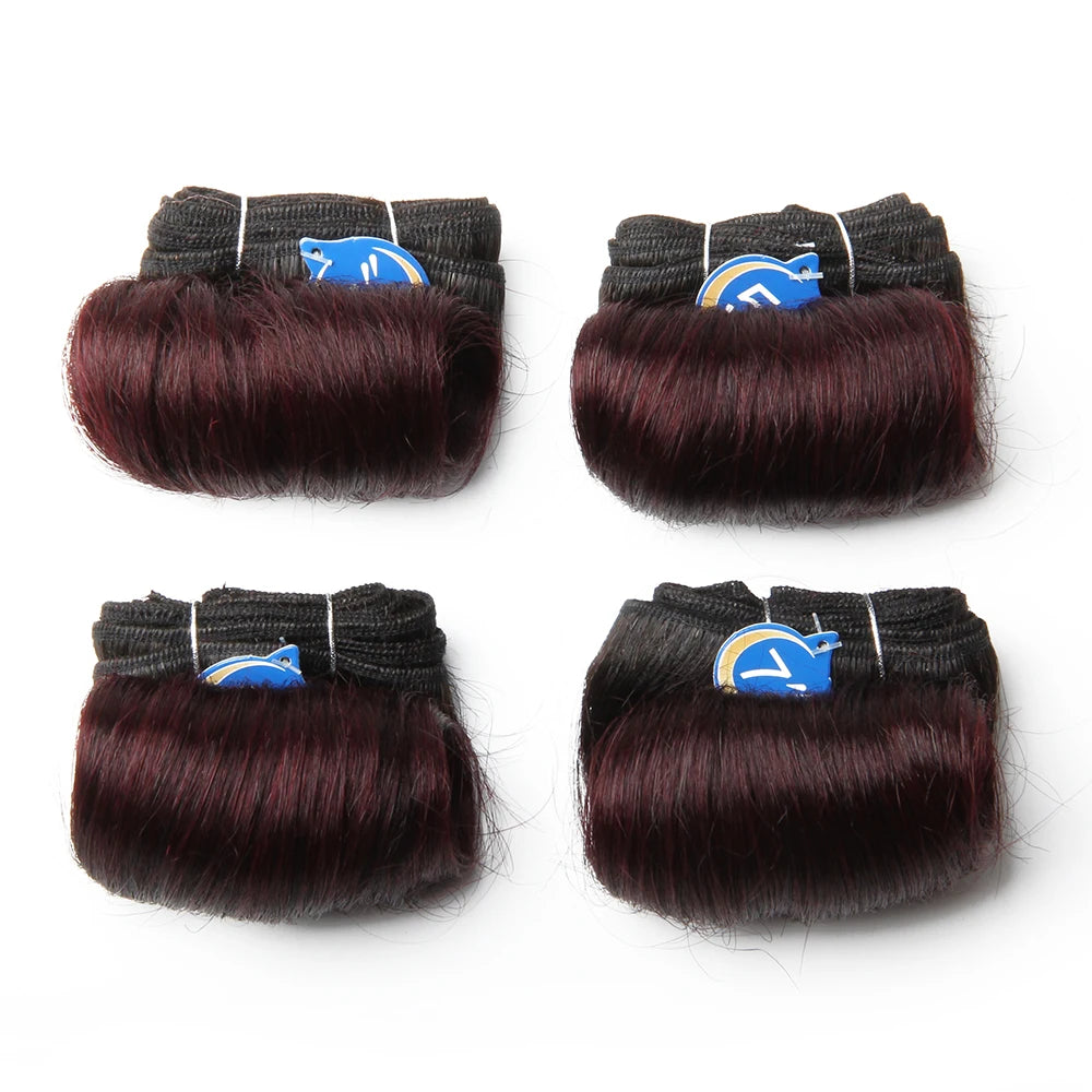 Brazilian Curly Hair Weave Bundles | 100% Human Hair | Short 5–7 Inch | Afro Texture Luxegan