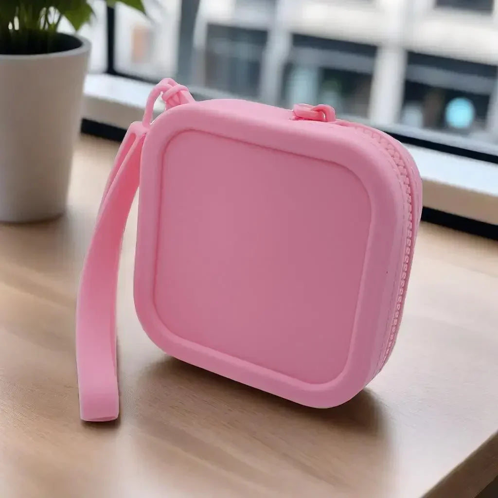 Waterproof Solid Color Silicone Wallet & Coin Purse | Mini Zipper Organizer Travel Pouch (Cosmetic Bag, Earphone Bag for Students) Luxegan