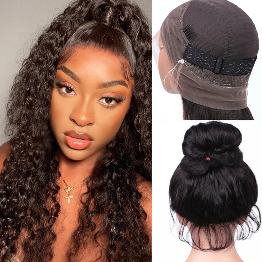 Invisi-Strap 360 Full Lace Wig | Sophisticated "Chocolate Brown" Deep Curly Silhouette | Elegant 250% Density HD Lace Frontal | "Dignified" Honey Blonde Brazilian Human Hair Wig for Radiant Versatile Styling Luxegan